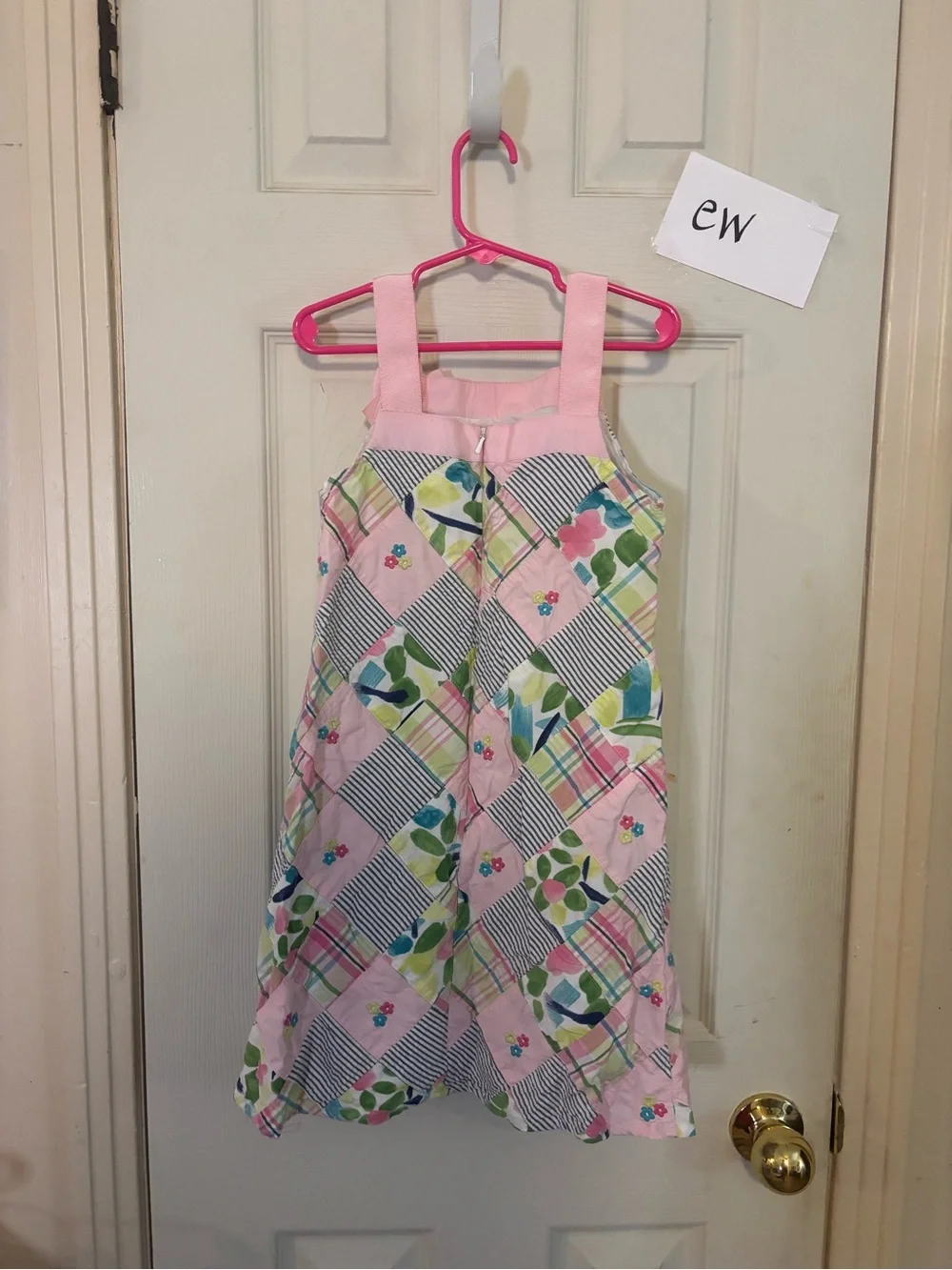 Gymboree Pink Patchwork Floral Strap Sundress with Bow Accent